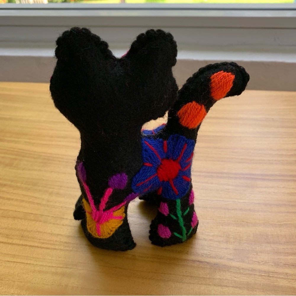 Embroidered Black Cat Stuffed Animal - Picture 2 of 5